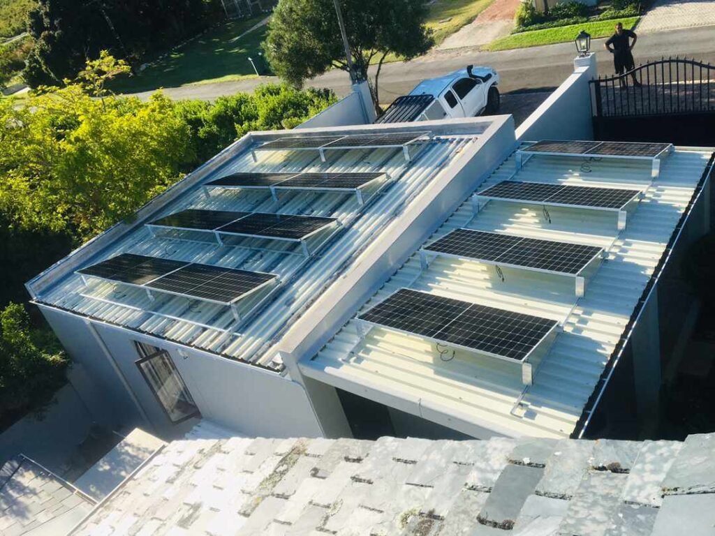8 Solar Panels on roof